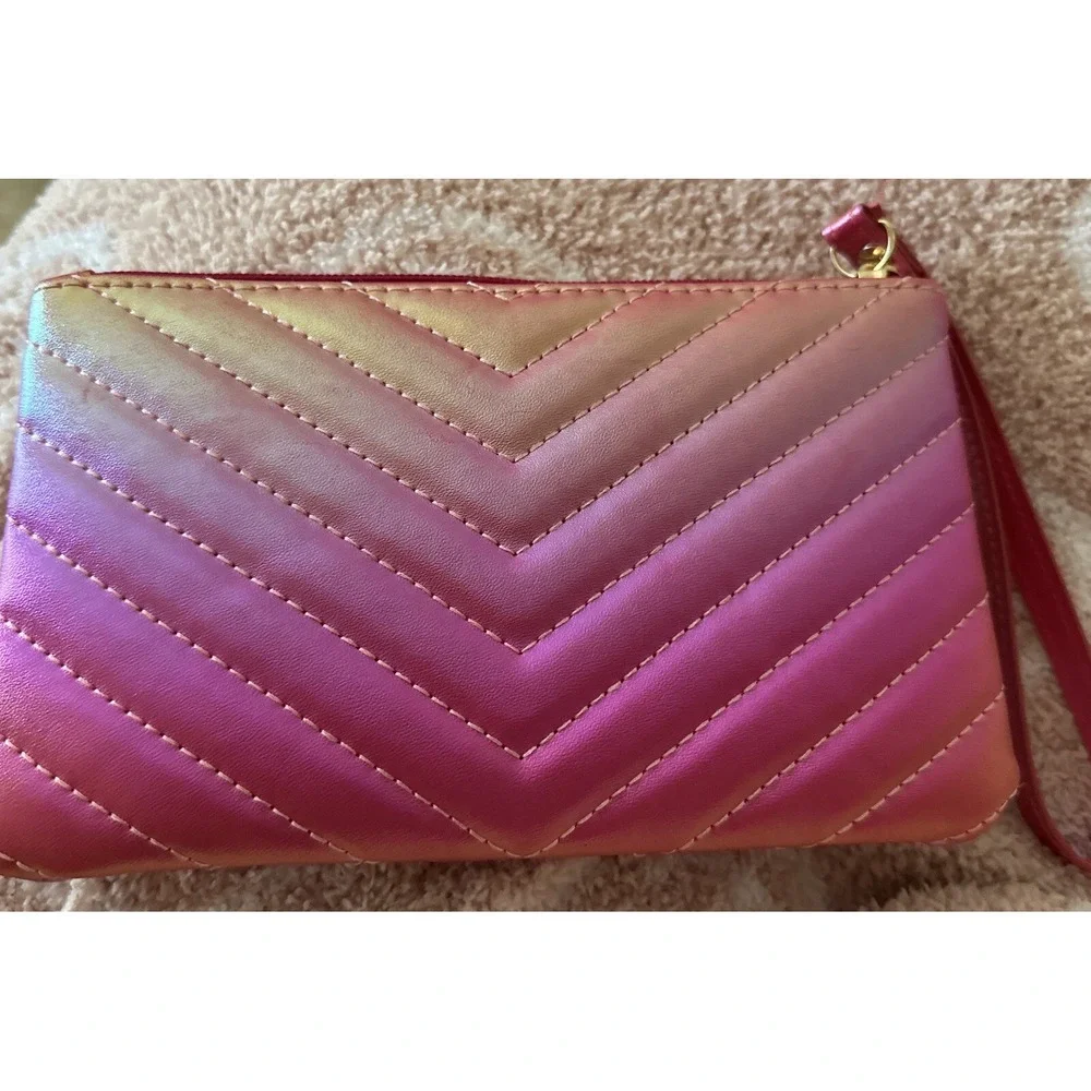 Iridescent Pink Clutch Transparent Sports Stadium Theatre Bag Clear Beach Clutch